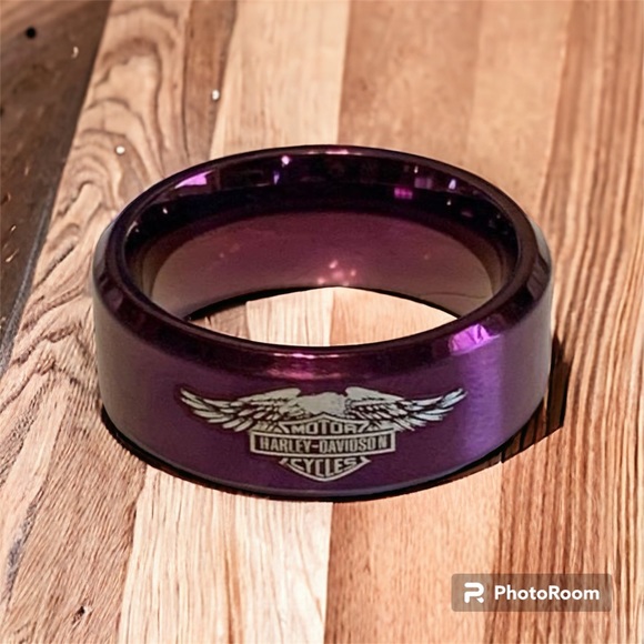 Purple motorcycle titanium 8MM ring. - Picture 6 of 9